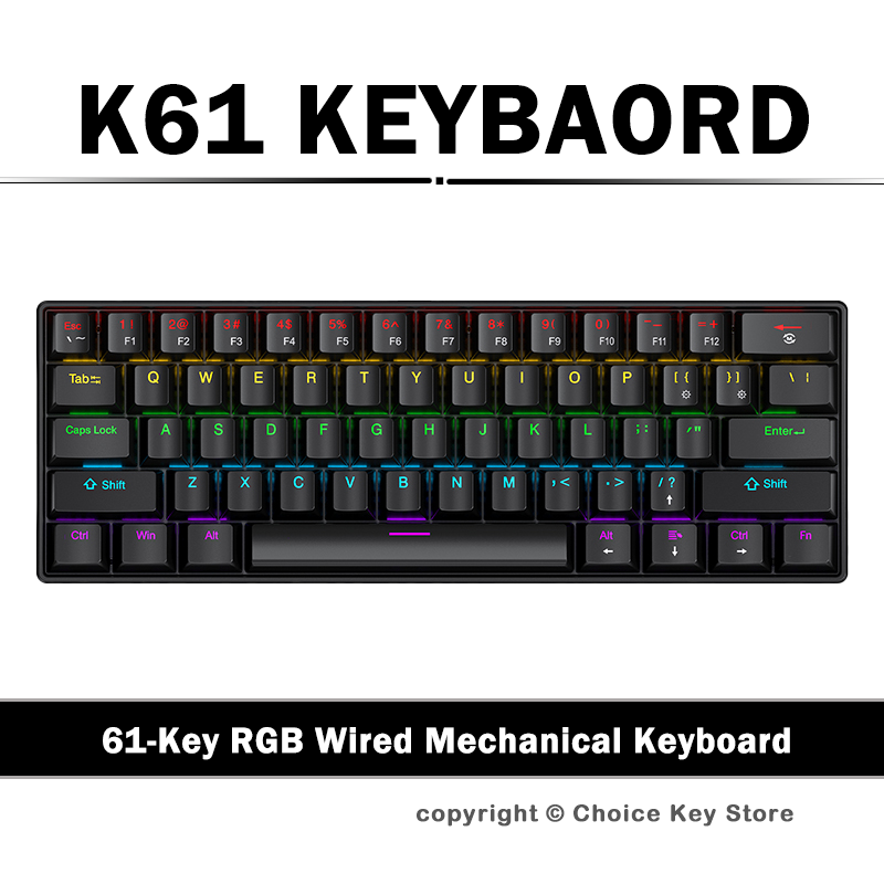 Pc Gaming Uk - APAYADO K61 Przewodowa Mechaniczna Klawiatura Gamingowa