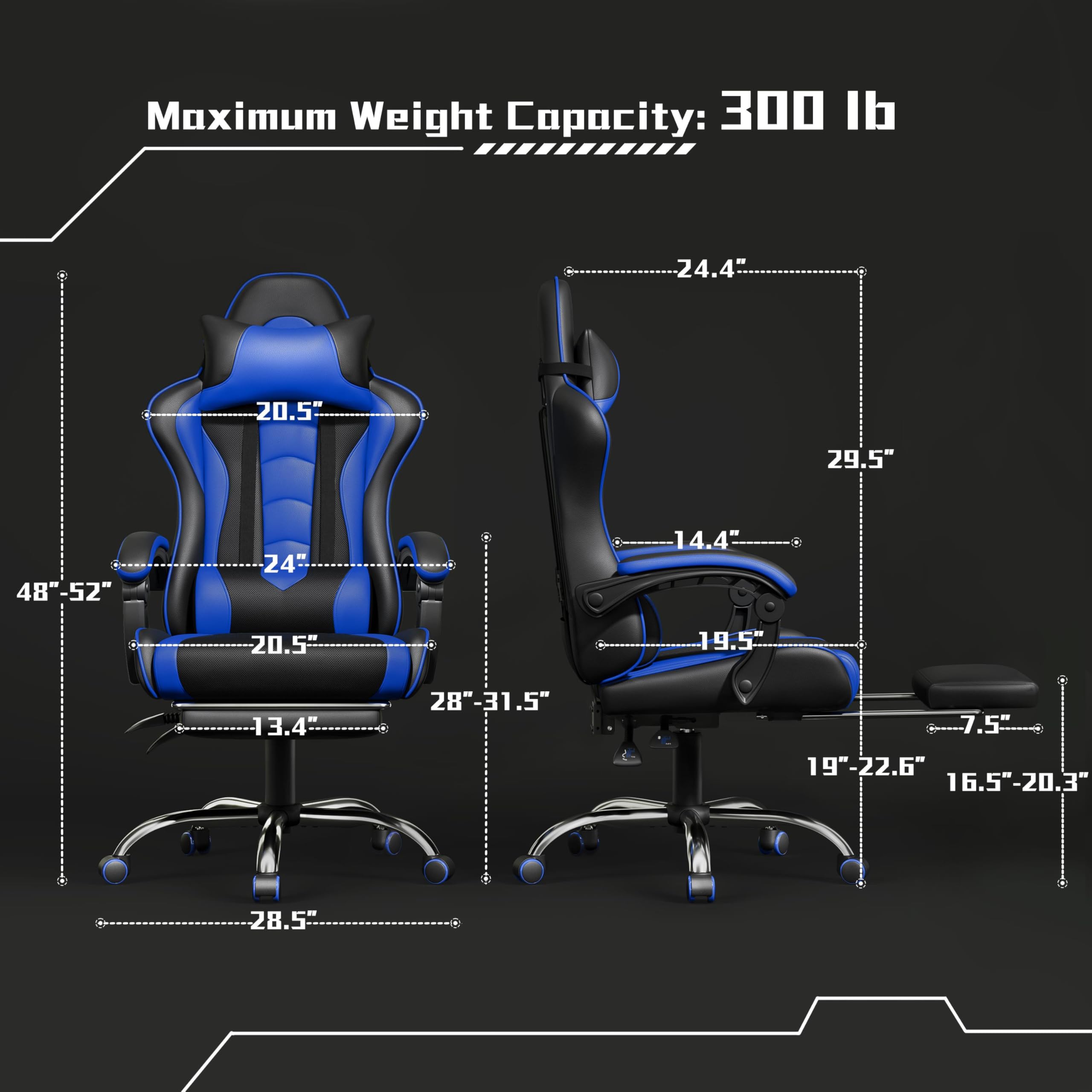 Krzesło gamingowe z podnóżkiem – Gaming Chair Lumbar Pillow recenzja i cena