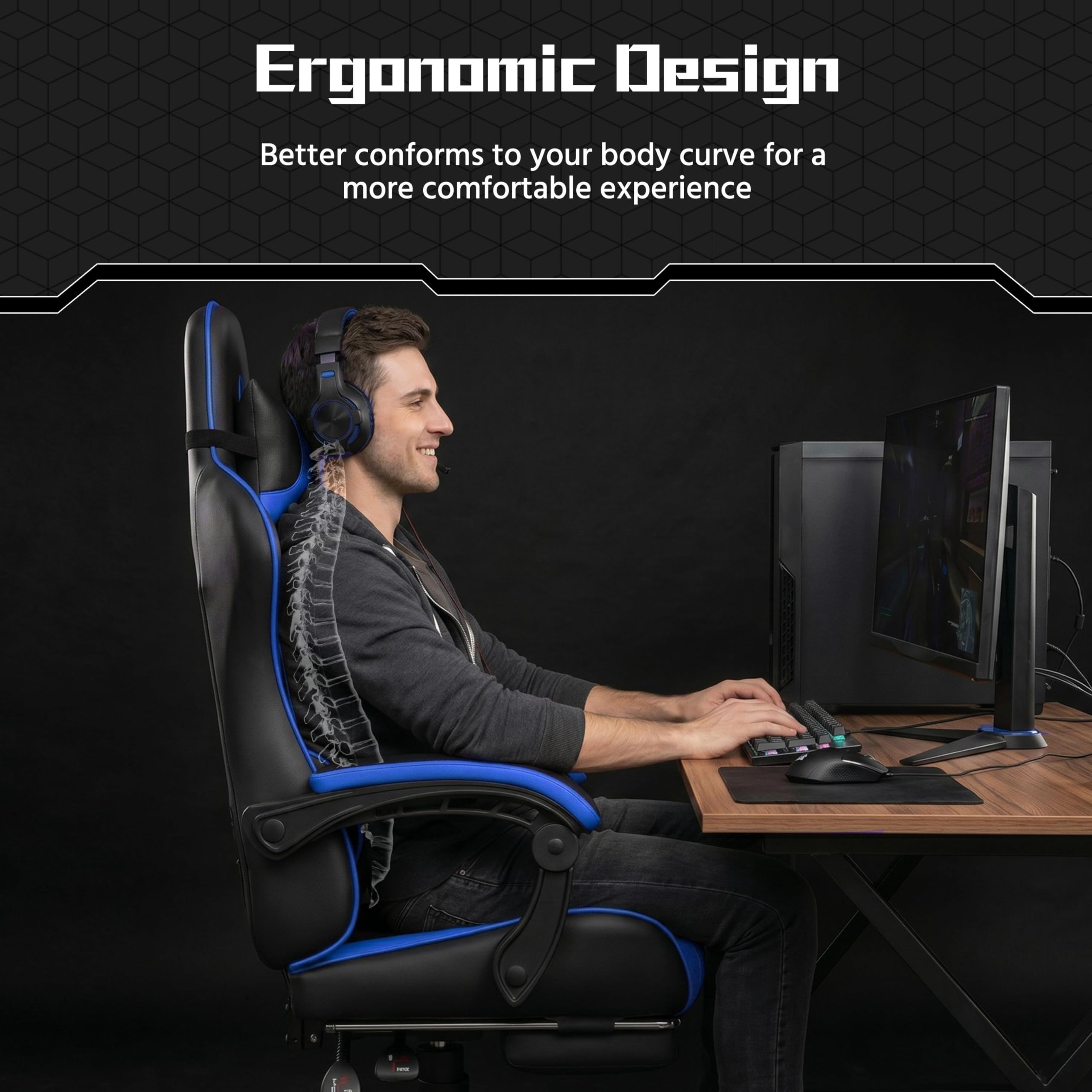 Krzesło gamingowe z podnóżkiem – Gaming Chair Lumbar Pillow recenzja i cena
